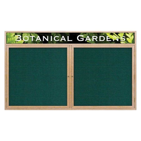 United Visual Products Triple Door Indoor Enclosed Easy Tack Bo UV307EZ-GREEN-GOLD